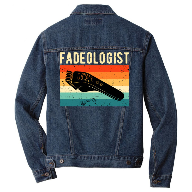 Retro Barbershop Vintage Barber Love Men Denim Jacket | Artistshot