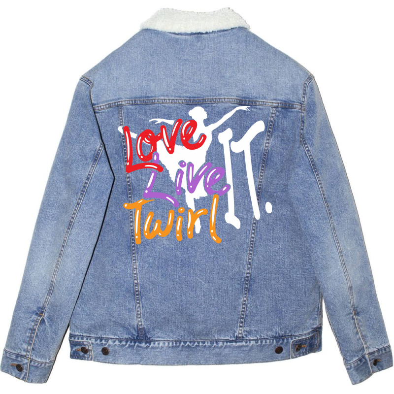 Baton Twirling Love Live Twirl It Unisex Sherpa-Lined Denim Jacket by strosesimonsf | Artistshot