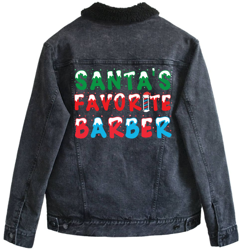 Santas Favorite Barber Christmas Holiday Gift Gift Unisex Sherpa-lined Denim Jacket | Artistshot