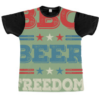 Bbq Beer Freedom Texas Bbq Design For Him Funny Graphic T-shirt | Artistshot