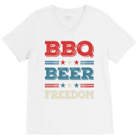 Bbq Beer Freedom Texas Bbq Design For Him Funny V-neck Tee | Artistshot