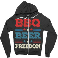 Bbq Beer Freedom Texas Bbq Design For Him Funny Zipper Hoodie | Artistshot