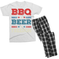 Bbq Beer Freedom Texas Bbq Design For Him Funny Men's T-shirt Pajama Set | Artistshot