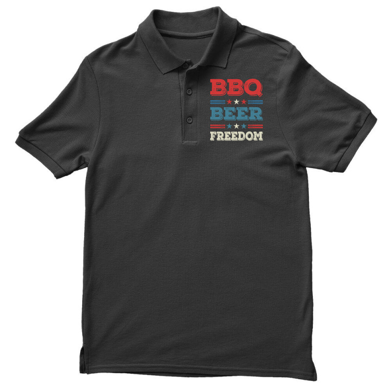 Bbq Beer Freedom Texas Bbq Design For Him Funny Men's Polo Shirt by strosesimonsf | Artistshot