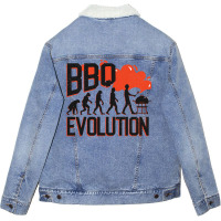 Bbq Evolution Grill Barbecue Kochen Mann Vater Boy Unisex Sherpa-lined Denim Jacket | Artistshot