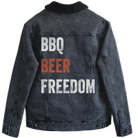 Beer Bbq Freedom Texas Bbq Design For Him Love Unisex Sherpa-lined Denim Jacket | Artistshot