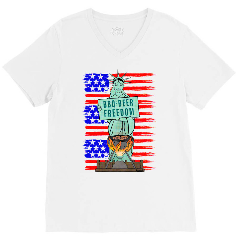 Bbq Beer Freedom Liberty Trending V-Neck Tee by strosesimonsf | Artistshot