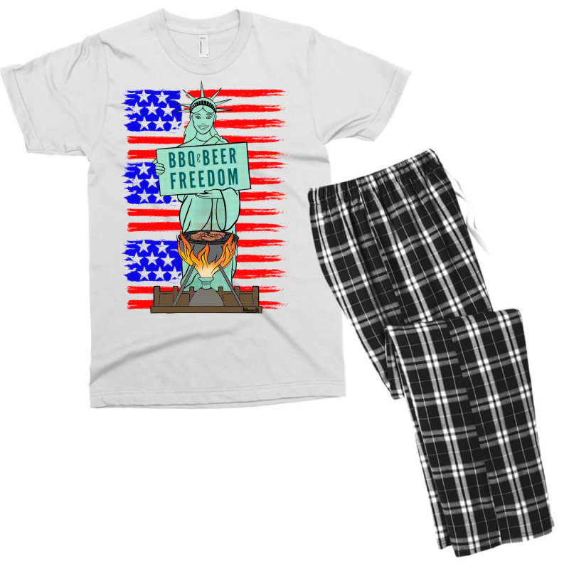 Bbq Beer Freedom Liberty Trending Men's T-shirt Pajama Set by strosesimonsf | Artistshot