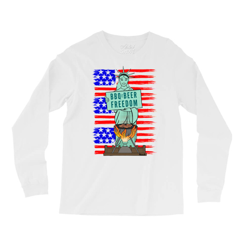 Bbq Beer Freedom Liberty Trending Long Sleeve Shirts by strosesimonsf | Artistshot