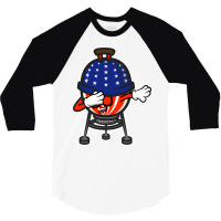 Dabbing Usa Bbq Grill Tumblr 3/4 Sleeve Shirt | Artistshot