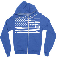 Bbq Flag Aesthetic Zipper Hoodie | Artistshot