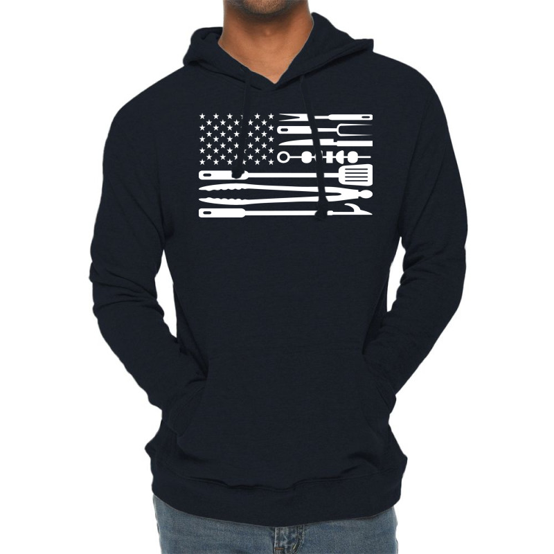 Bbq Flag Aesthetic Lightweight Hoodie by strosesimonsf | Artistshot