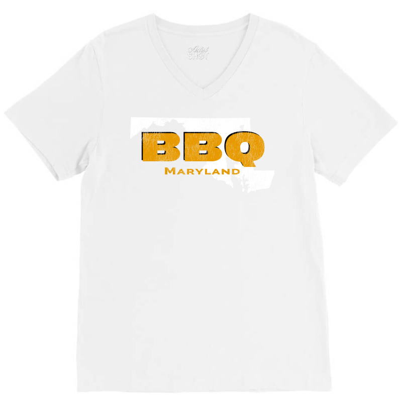 Bbq Maryland Get Your Grill On Perfect Bbq Sweet H V-Neck Tee by strosesimonsf | Artistshot