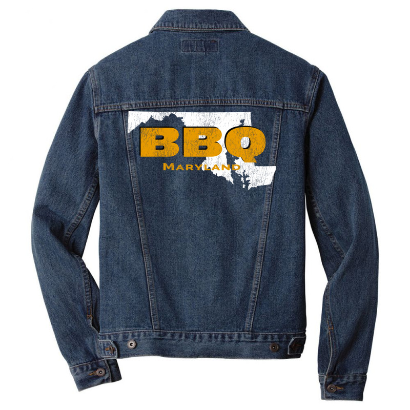 Bbq Maryland Get Your Grill On Perfect Bbq Sweet H Men Denim Jacket by strosesimonsf | Artistshot