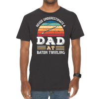 Funny Dad At Baton Twirling Fathers Day Gift Men N Vintage T-shirt | Artistshot