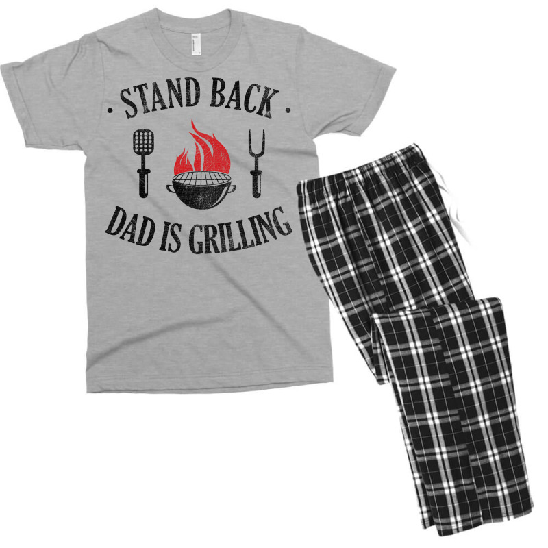 Bbq Stand Back Dad Is Grilling Men's T-shirt Pajama Set by strosesimonsf | Artistshot