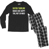 Funny Happy Baton Twirling Twirl Twirler Cool Men's Long Sleeve Pajama Set | Artistshot