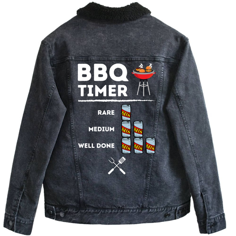 Beer Bbq Timer Trending Unisex Sherpa-Lined Denim Jacket by strosesimonsf | Artistshot