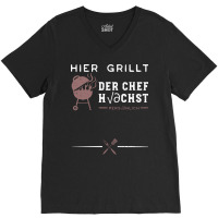 Hier Grillt Der Chef Hchst Persnlich Stars V-neck Tee | Artistshot