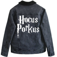 Hocus Porkus Funny Novelty Bbq Barbecue Pit Boss P Unisex Sherpa-lined Denim Jacket | Artistshot