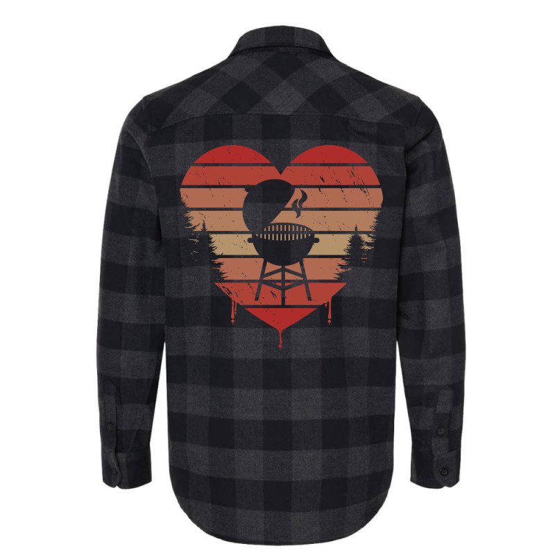 Cute Vintage Heart Bbq Valentine Day Love Gift Ide Flannel Shirt by strosesimonsf | Artistshot