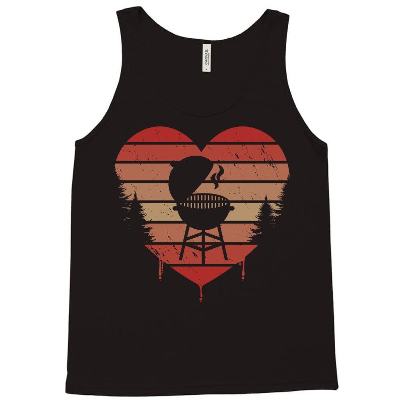 Cute Vintage Heart Bbq Valentine Day Love Gift Ide Tank Top by strosesimonsf | Artistshot