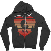 Cute Vintage Heart Bbq Valentine Day Love Gift Ide Zipper Hoodie | Artistshot