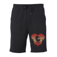 Cute Vintage Heart Bbq Valentine Day Love Gift Ide Fleece Short | Artistshot