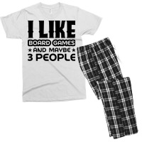 I Like Board Games And Maybe 3 People Yellow Men's T-shirt Pajama Set | Artistshot