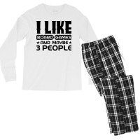 I Like Board Games And Maybe 3 People Yellow Men's Long Sleeve Pajama Set | Artistshot