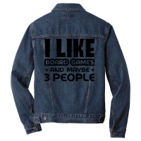 I Like Board Games And Maybe 3 People Yellow Men Denim Jacket | Artistshot