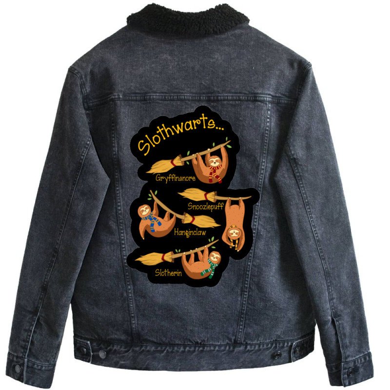 Magic Sloths 54 Unisex Sherpa-Lined Denim Jacket by squibbvossen6 | Artistshot