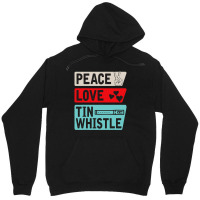 Peace Love Tin Whistle Instrument Music Irish Unisex Hoodie | Artistshot