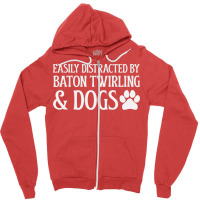 Easily Distracted Red Zipper Hoodie | Artistshot