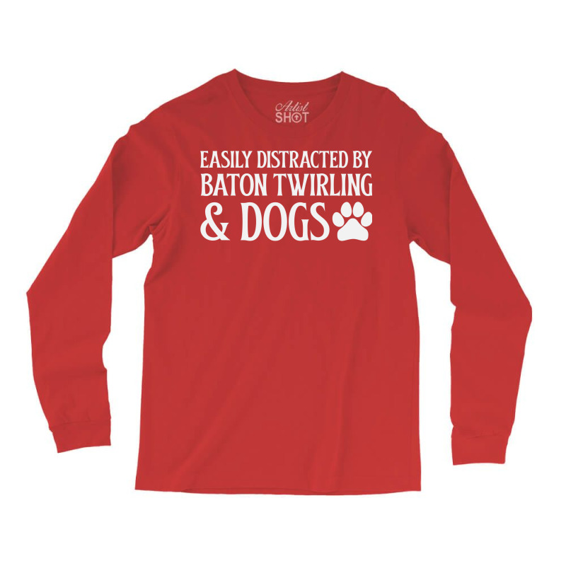 Easily Distracted Red Long Sleeve Shirts by strosesimonsf | Artistshot