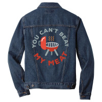 Funny Bbq You Cant Beat My Meat Grill Barbecue Hip Men Denim Jacket | Artistshot