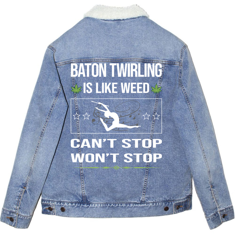 Funny Cant Stop Baton Twirling Twirl Twirler Vinta Unisex Sherpa-Lined Denim Jacket by strosesimonsf | Artistshot