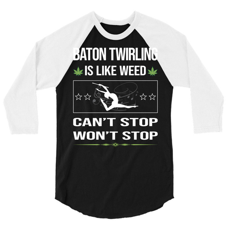 Funny Cant Stop Baton Twirling Twirl Twirler Vinta 3/4 Sleeve Shirt by strosesimonsf | Artistshot