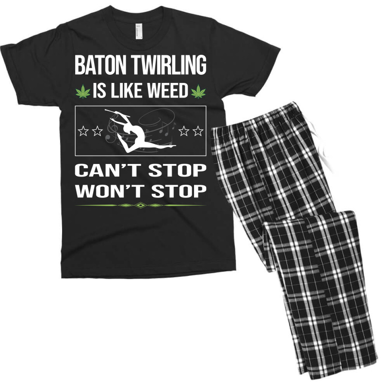 Funny Cant Stop Baton Twirling Twirl Twirler Vinta Men's T-shirt Pajama Set by strosesimonsf | Artistshot