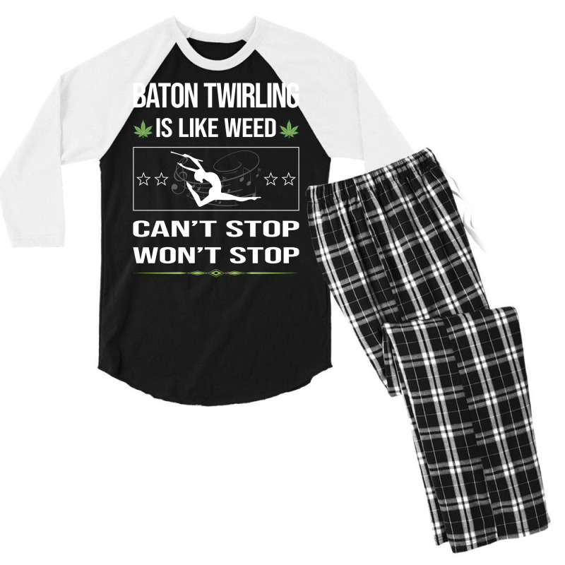 Funny Cant Stop Baton Twirling Twirl Twirler Vinta Men's 3/4 Sleeve Pajama Set by strosesimonsf | Artistshot