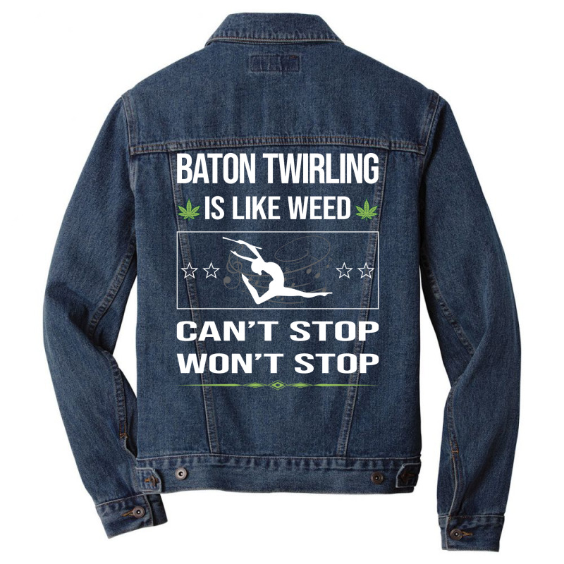 Funny Cant Stop Baton Twirling Twirl Twirler Vinta Men Denim Jacket by strosesimonsf | Artistshot