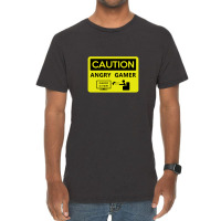 Game Over Caution Angry Gamer Vintage T-shirt | Artistshot