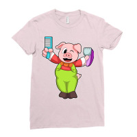 Pig With Comb Razor Boy Ladies Fitted T-shirt | Artistshot