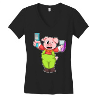 Pig With Comb Razor Boy Women's V-neck T-shirt | Artistshot