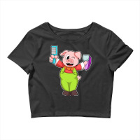 Pig With Comb Razor Boy Crop Top | Artistshot