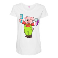 Pig With Comb Razor Boy Maternity Scoop Neck T-shirt | Artistshot