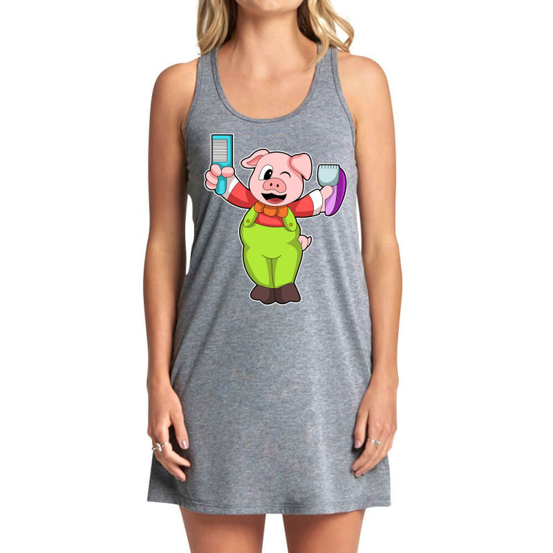 Pig With Comb Razor Boy Tank Dress by niventriskao | Artistshot