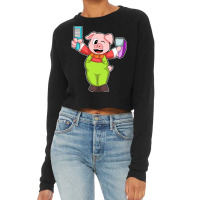 Pig With Comb Razor Boy Cropped Sweater | Artistshot