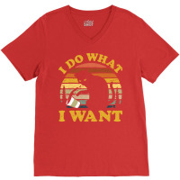 I Do What I Want Funny Cat Pet Lover V-neck Tee | Artistshot