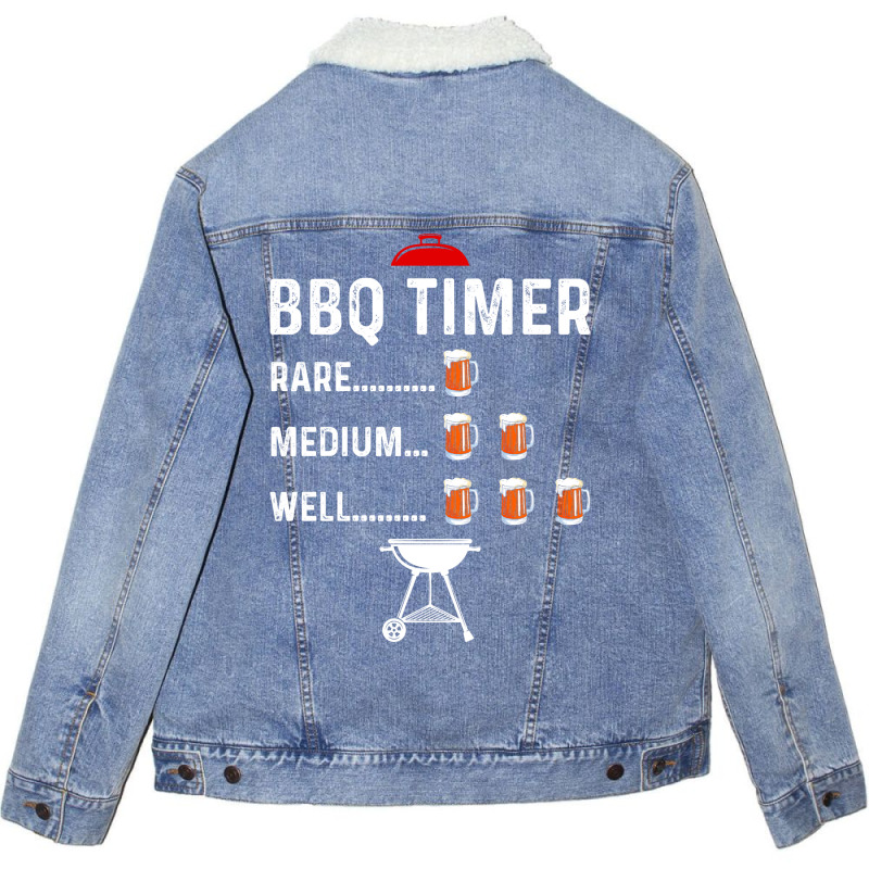 Grill Barbecue Bbq Season Meat Grillmaster Gift Su Unisex Sherpa-Lined Denim Jacket by strosesimonsf | Artistshot